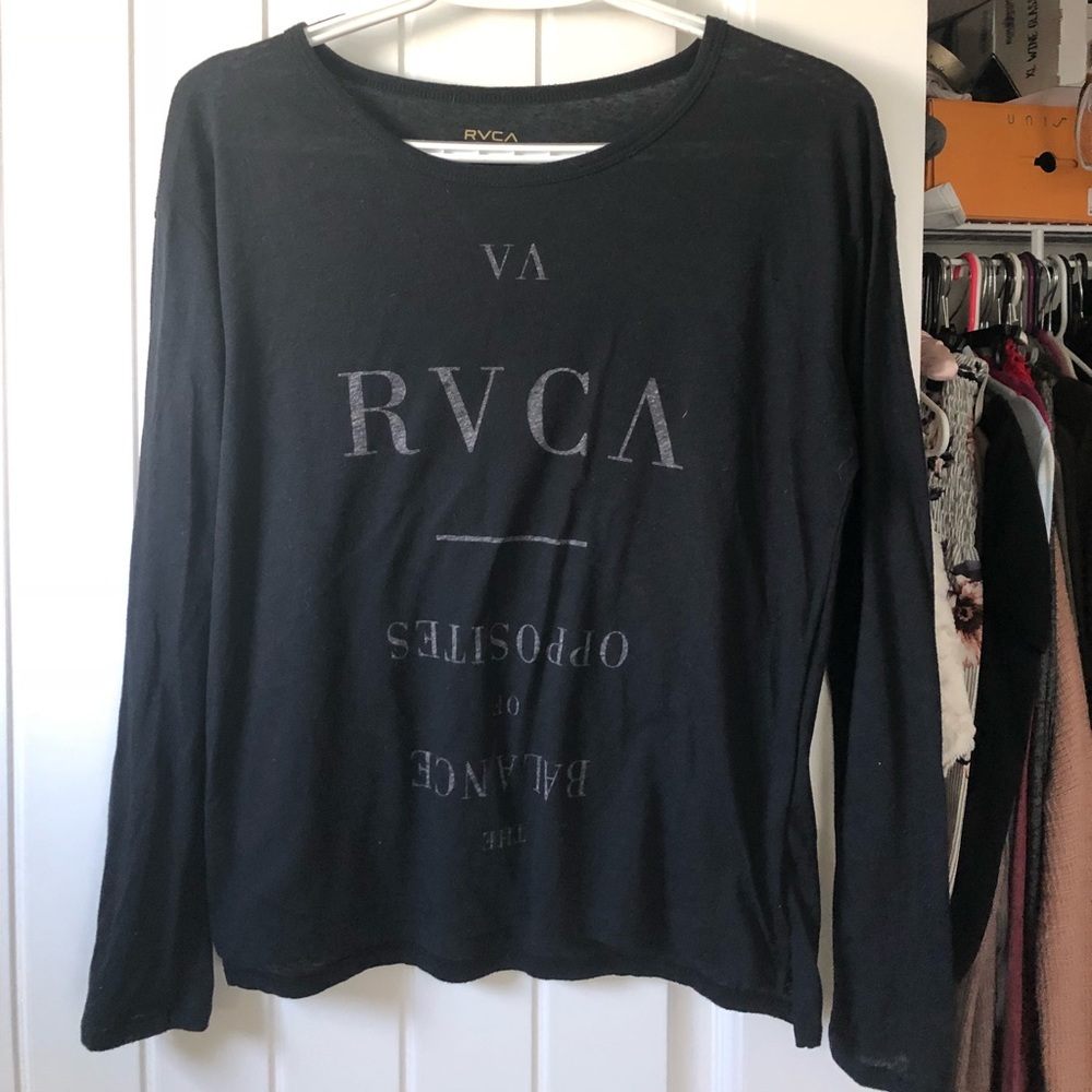 RVCA sheer black long sleeve